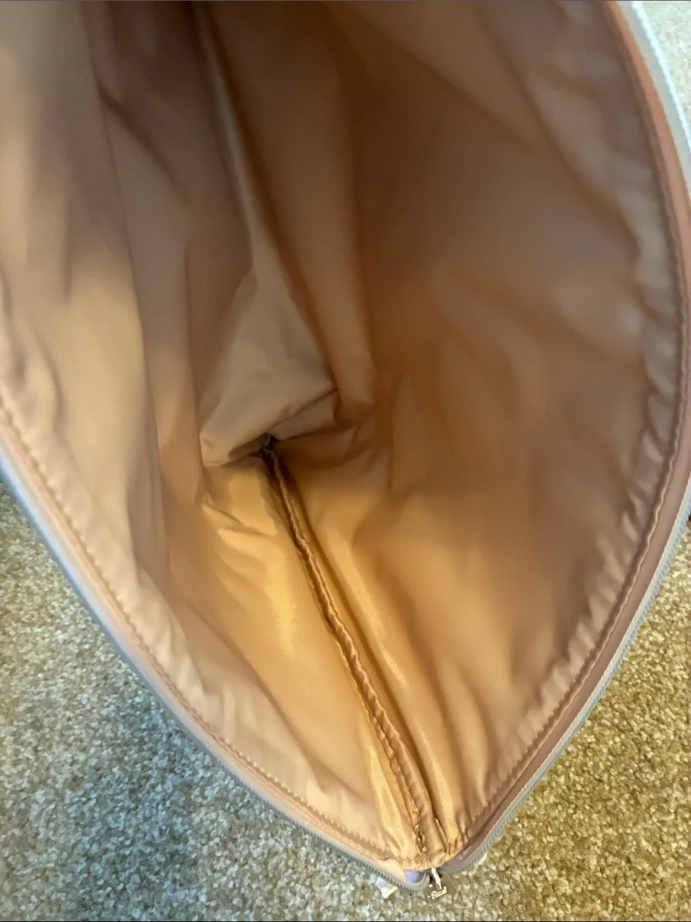 BÉIS Beige Faux Leather Laptop Sleeve Pouch with Removable Crossbody Strap